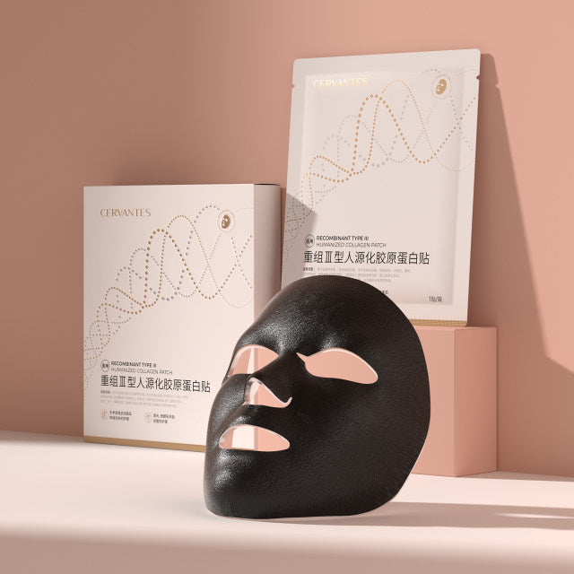 Kolagenska maska tipa III fotografirana v kopalniškem ali SPA ambientu, predstavljena kot idealna izbira za kožo po estetskih posegih, laserju ali mikroigličnih terapijah.