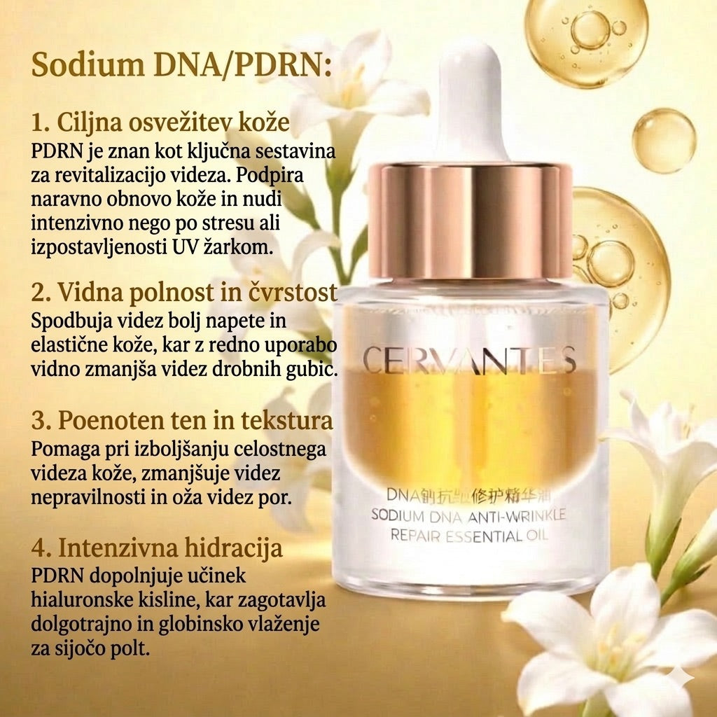 Najboljši anti-age serum s Sodium DNA za gladek obraz in vidno zmanjšanje gub.